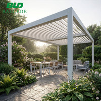Kit de pergola moderne pour extérieur, imperméable, résistant au vent, pergola motorisée, structure en aluminium, toit rigide, gazebo à lames orientables