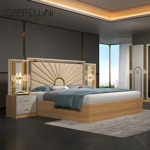 Luxury bedroom furniture king size sleeping bed villa house bed room set