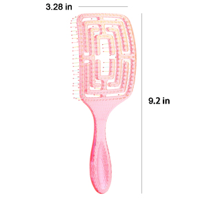 Peigne creux carré <span class=keywords><strong>rose</strong></span> couleur douce brosse de massage incurvée brosse démêlante cheveux en cristal - Product Image 3