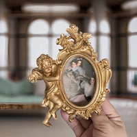 Mini cadre photo rétro en résine or européen Tenture murale Décoration intérieure Accessoires de photographie Cadre photo Cadeau