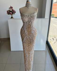 LM A863 Robe de soirée sirène blanche de luxe pour femmes saoudiennes, occasion de mariage 2025 - Product Image 5