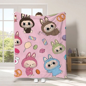 Chăn flanel dễ thương phong cách hoạt hình bán chạy, quà tặng mùa hè cho trẻ em, người lớn và thú cưng - Product Image 4