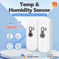 Capteur de température et d'humidité Tuya WiFi Zigbee alimenté par batterie en matériau PC pour maison intelligente