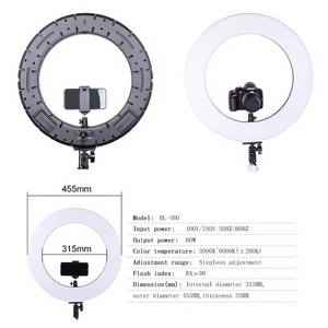 60W Soft LED <span class=keywords><strong>Ring</strong></span> <span class=keywords><strong>Light</strong></span> 18-Inch Large Selfie Lamp Tripod Remote Carry Bag pour Phone Lash Beauty Tattoo-Durable Plastic Material - Product Image 3