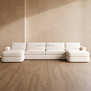 أريكة مقطعية وحدات لغرفة معيشة كبيرة داخلية أريكة على شكل حرف U مع صالة كرسي - Product Image 1