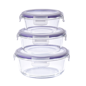Thủy tinh cao cấp thực phẩm lưu trữ container đặt thủy tinh borosilicate bữa ăn chuẩn bị thực phẩm container với nắp - Product Image 3