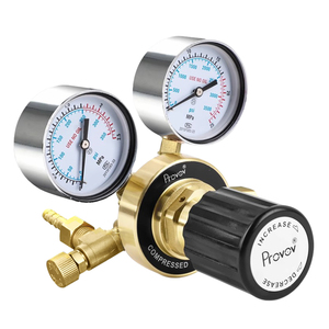 Brass đúp Gauge LPG Propane Argon Helium axetylen khí điều chỉnh áp suất cho sản xuất công nghiệp khu vực phòng thí nghiệm - Product Image 1
