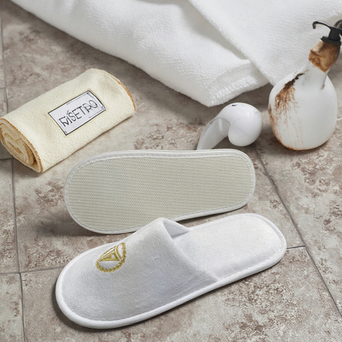 Custom ECO-Friendly Disposable EVA Sole Hotel Slippers Economical Spa and Hospitality Amenities