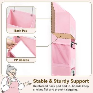 Over The Door Organizer 4 <b>Shelf</b> 6 Pockets Waterproof Polyester Storage Rack For Toys Behind Door Wall Hanging - Product Image 5