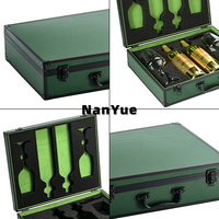 Boîte de présentation multifonctionnelle en aluminium avec logo personnalisé, insert en velours pour collection de vins et de bijoux, emballage pour salon professionnel