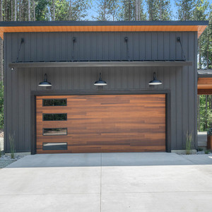 Porte de <span class=keywords><strong>garage</strong></span> extérieure pour maisons en alliage d'aluminium verre dépoli moderne nouvelle porte de <span class=keywords><strong>garage</strong></span> en verre automatique noire - Product Image 6