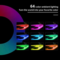 Lumière d'ambiance intérieure de voiture à LED 64 couleurs pour Mercedes-Benz Classe C W205 GLC X253, panneau de porte de cabine, tableau de bord, éclairage du plancher