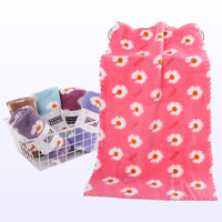 Ensemble de serviettes en velours corail à séchage rapide motif floral tricoté en chaîne ensemble de serviettes de bain absorbantes épaissies serviette en microfibre pour cheveux secs