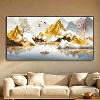 Décoration de chambre 3D en gros, paysage élégant et atmosphérique, idéal pour hôtel et bureau, peinture décorative en porcelaine de cristal