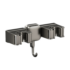 Support mural pour balai en acier inoxydable, crochet pour rangement de nettoyage de salle de bain, support de rangement de forme rectangulaire, conception durable - Product Image 1