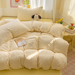 Stile moderno colorato motivo a punti lavato in microfibra in poliestere copriletto trapunta e federa set di biancheria da <span class=keywords><strong>letto</strong></span> per uso domestico - Product Image 5