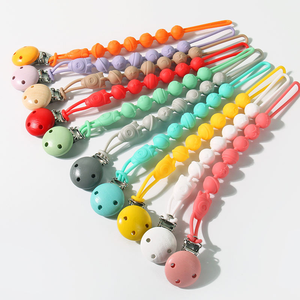 Attache-sucette colorée en silicone avec perles, sans BPA, de qualité alimentaire, à thème crèche, pour poussette et sac à couches - Product Image 2