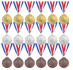 Medaglie Personalizzate in Oro, Argento <span class=keywords><strong>e</strong></span> Bronzo, Trofei in Metallo con Nastri per Collo per Premi Scolastici, Sportivi <span class=keywords><strong>e</strong></span> per <span class=keywords><strong>Vincitori</strong></span> di Gare - Product Image 1