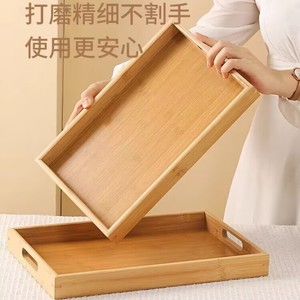 Bandeja de bambú rectangular de madera para servir té, para hotel, restaurante, juego de café y té, estilo simple, ecológico - Product Image 1