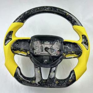 Volante Deportivo JIANSHAN Premium Personalizable de Fibra de Carbono y Cuero para <span class=keywords><strong>Dodge</strong></span> Hellcat Challenger Charger - Product Image 3