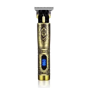 Mini recortador profesional de bronce para hombres, afeitadora de barba inalámbrica, eléctrica, recargable, gran oferta