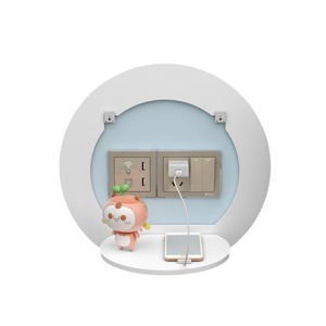 Wall Mounted Hexagon <b>Shelf</b> 30x30x17cm PVC Wood-Plastic Composite Storage For Living Room - Product Image 4
