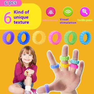 Autismo-Friendly Fidget anello in Silicone giocattoli sensoriali per bambini silenziosi sollievo di ansia in classe regali di affari promozionali - Product Image 1