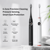 Brosse à dents électrique certifiée FDA BSCI avec écran LED, étanche IPX7, charge sans fil, portable