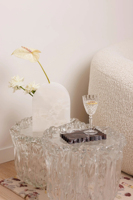 SAIDKOCC Bogenförmige Marmorvase Jade Elegant Modisch Französischer Stil Moderne Heimdekoration Ästhetisch Hochwertig Praktisch Einzigartig