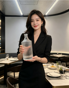 Botella de Licor de Vidrio Transparente de 500 ml con Nervaduras Verticales, Sellada con Corcho, Botella Cilíndrica Vacía para Envasar Ginebra, <span class=keywords><strong>Vodka</strong></span>, Whisky y Licores - Product Image 5