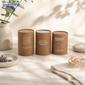 OEM ODM Biodegradable Kraft Cardboard Tube Packaging Box Cylinder <b>Container</b> Soft Touch Film Eye Mask Custom Paper Tube - Product Image 4