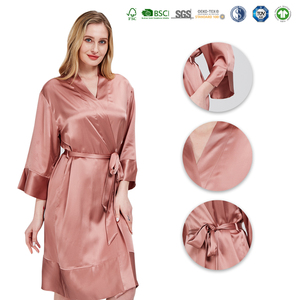 Benutzer definierte LOGO 100% Seide Satin Roben Damen Seide Nachthemd Sexy Nachtwäsche Seide Langes Kleid