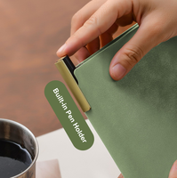 Carnet de notes A5 en simili daim avec logo personnalisé, couverture souple et pages lignées, agenda 2027