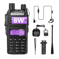 Walkie Talkie Baofeng Bf Uv-82 ad Alta Potenza Tri-Power 8W, Radio Ricetrasmittente a Lunga Durata, Impermeabile a Lungo Raggio Uhf Vhf Uv82 Ht