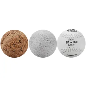 12Inch Trắng Chia Da Softball Bóng Nút Chai Lõi Slowpitch Softball Cho Đào Tạo SB-120I