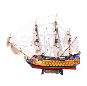 Modelo de barco grande decoración 100% modelo de barco hecho a mano longitud 145CM artesanía Z18145