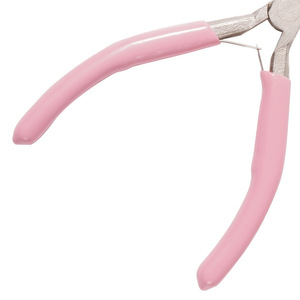 Pink Handle Diagonal Pliers 4.5 Inch Nickel Iron Alloy Smooth Jaw Slanted Mouth Jewelry Making Tools - Product Image 1