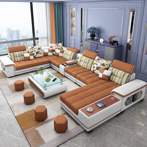 أريكة فخمة من المصنع مباشرة ، أريكة عصرية مقطعية على شكل حرف L ، أريكة على شكل حرف U لغرفة المعيشة ، أريكة على شكل حرف U - Product Image 2