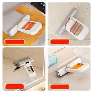 Mopa Portátil Plegable con Cabezal Reemplazable y Mango de Compresión con una Sola Mano, con Cesta de Plástico para Limpieza Interior - Product Image 3