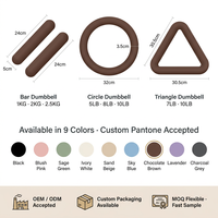 Accessoires de yoga et de Pilates, haltères en silicone mat avec logo personnalisé, 0,5-5 kg, forme capsule, anneau, triangle, vague, haltères pour femmes OEM