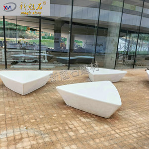 New Magic Stone Grc <b>Cement</b> Round Bench 3Cm Thickness Customized Size Urban Minimalist Style Outdoor Flower Bed Seating - Product Image 4