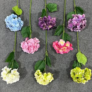 Fleur artificielle d'hortensia à tige unique en soie, toucher 3D réaliste, décoration de mariage et de maison, grande taille - Product Image 2