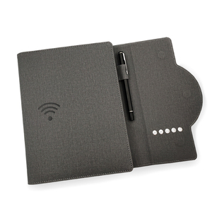 2025 nouveau A5 planificateur d'<span class=keywords><strong>agenda</strong></span> numérique bureau d'affaires cadeau Powerbank cahiers affichage de l'heure lampe porte-carte tissu nouveau cuir - Product Image 2