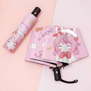 Parapluie personnalisé avec logo, bon marché, de bonne qualité, anti-UV, coupe-vent, pliable, mini, automatique, avec pochette - Product Image 4