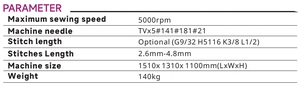 เครื่องเย็บผ้าอุตสาหกรรม RONMACK รุ่น RM-9588-MPF/CV-T-MH แบบ 3 เข็ม ความเร็ว 5000 รอบต่อนาที แบบแขนยื่นออกนอก พร้อมโครงสร้างโลหะ สำหรับใช้ในโรงงานเสื้อผ้า - Product Image 3