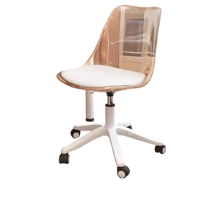 Silla de tocador <span class=keywords><strong>Eames</strong></span> de acrílico transparente, ajustable en altura, con respaldo giratorio, para dormitorio, tocador, oficina, transmisión en vivo - Product Image 5