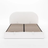 Dernier modèle Design Queen Size Soft Boucle Fabric avec Gas Lifting Bon prix Cadre de lit pouf moderne