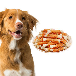 OEM ODM personalizado comida para mascotas de alta proteína bajo en grasa engordar mejillas hueso de calcio blanco trenzado por pollo seco perro aperitivos golosinas comida - Product Image 1