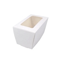 Scatola Pieghevole in Carta Bianca con Finestra Trasparente per Dolci Personalizzati, Fudge, Biscotti e Ciambelle