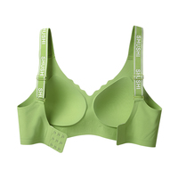 Soutien-gorge sans fil confortable de haute qualité 2025 pour femme, avec bonnets fixes, bretelles à lettres, couvrance complète, soutien-gorge de sport sans couture